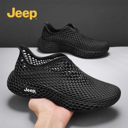 Jeep吉普男性2026夏季新款透气3D打印沙滩鞋轻便透气休闲洞洞鞋子