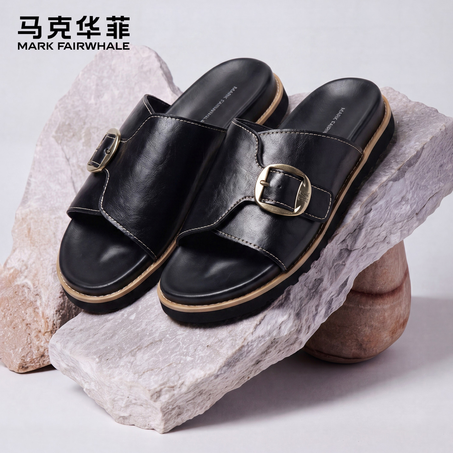 马克华菲拖鞋男外穿2026新款男士半拖鞋高级感男鞋防滑外出凉拖鞋主图