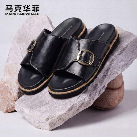 马克华菲拖鞋男外穿2026新款男士半拖鞋高级感男鞋防滑外出凉拖鞋