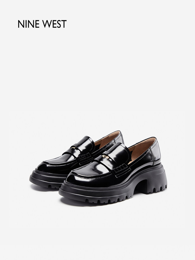 Nine West/玖熙书书同款曼特宁厚底乐福鞋女夏季新款羊皮包鞋女款主图