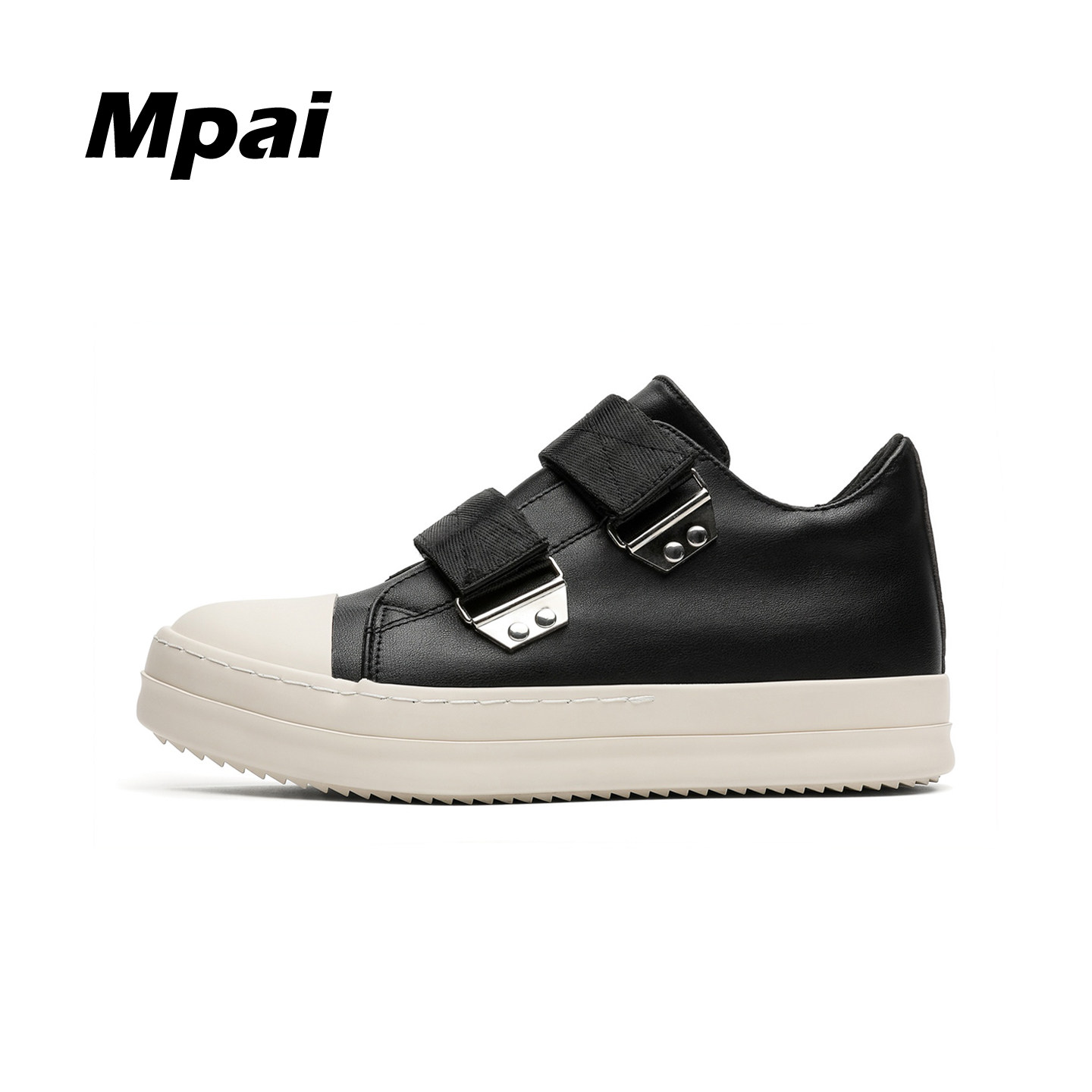 梦牌 高街风魔术贴板鞋潮流百搭透气休闲鞋厚底防滑耐磨鞋子男款主图