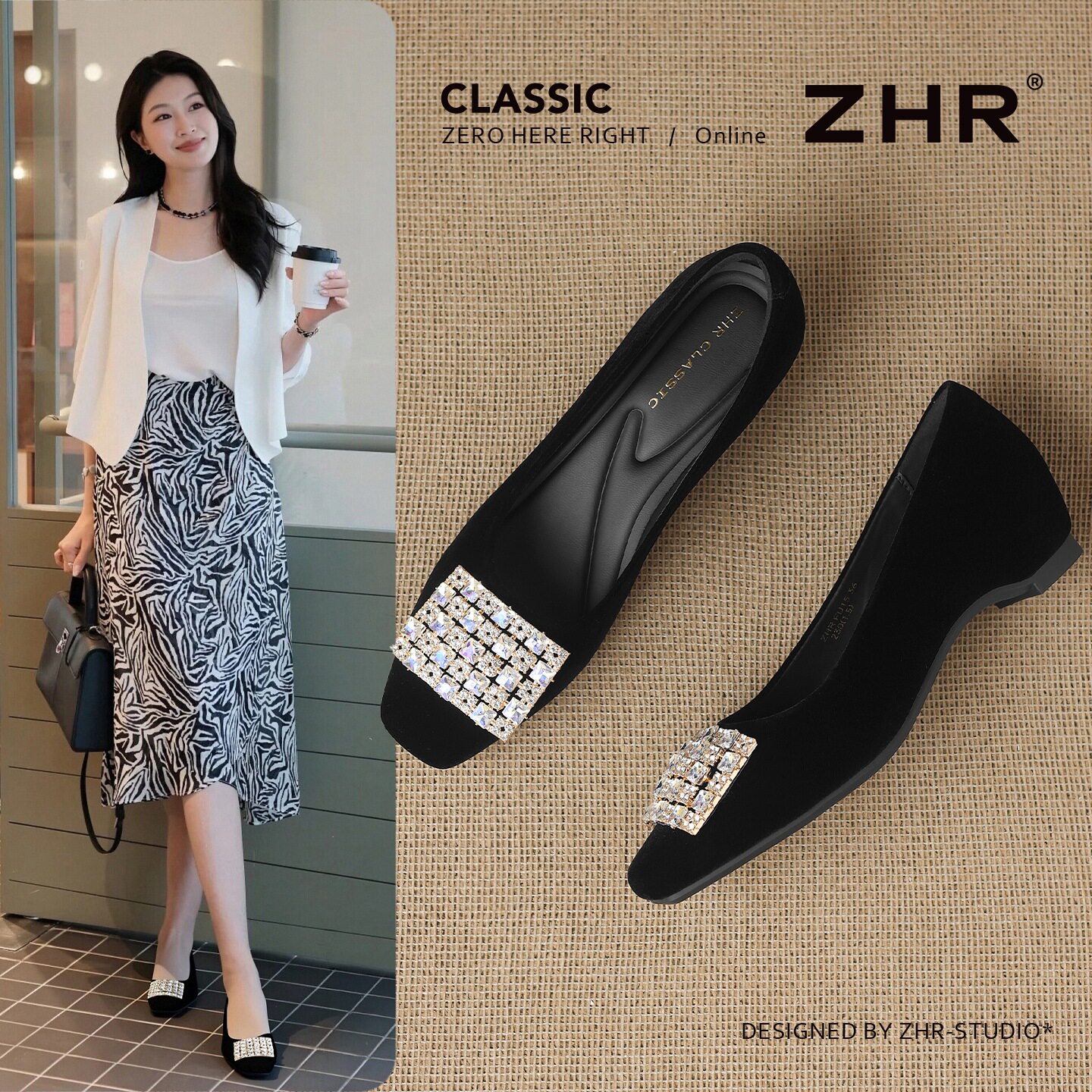 ZHR则则黑色单鞋女2026秋季新款法式粗跟不累脚工作鞋订婚宴会鞋主图