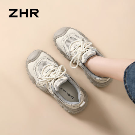 ZHR则则厚底老爹鞋女2026夏季新款户外徒步登山鞋透气百搭运动鞋