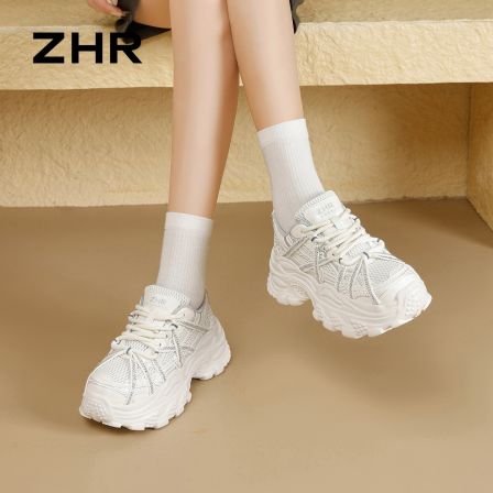 ZHR则则厚底老爹鞋女2026秋季新款时尚运动休闲鞋百搭通勤小白鞋