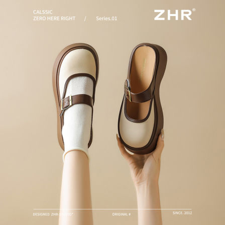 ZHR则则勃肯半拖鞋女外穿夏2026新款魔术贴博肯鞋厚底增高包头拖