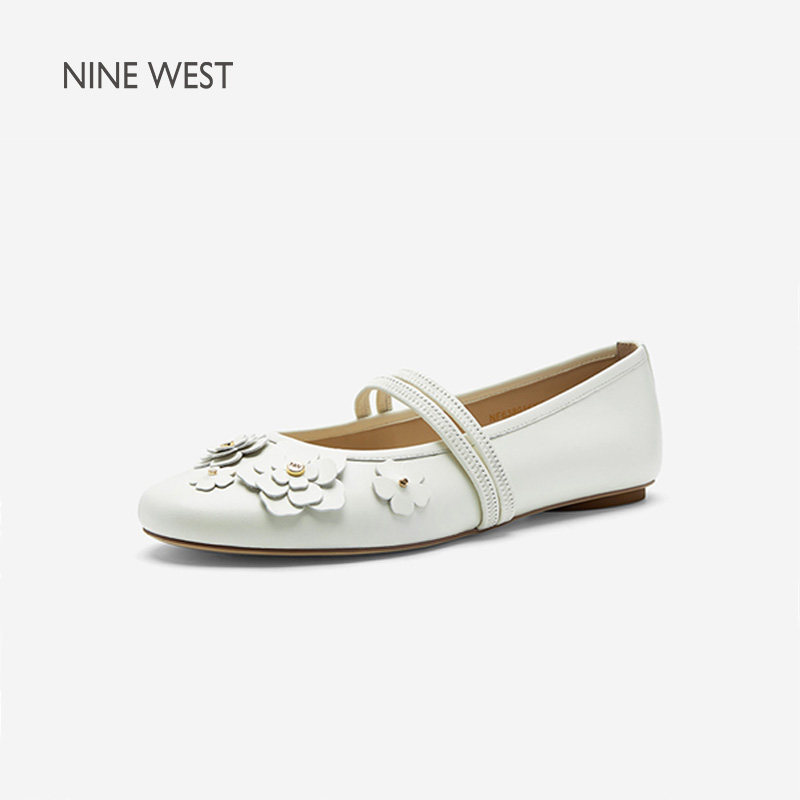 Nine West/玖熙玛丽珍鞋女2026夏季新款花朵装饰百搭舒适平底女鞋主图