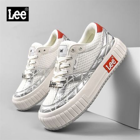 Lee板鞋2026夏季新款男士男鞋网面鞋厚底小白鞋百搭潮流休闲板鞋
