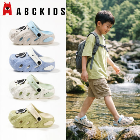 Abckids儿童洞洞鞋男童拖鞋夏季防滑软底男孩两穿凉拖户外沙滩鞋