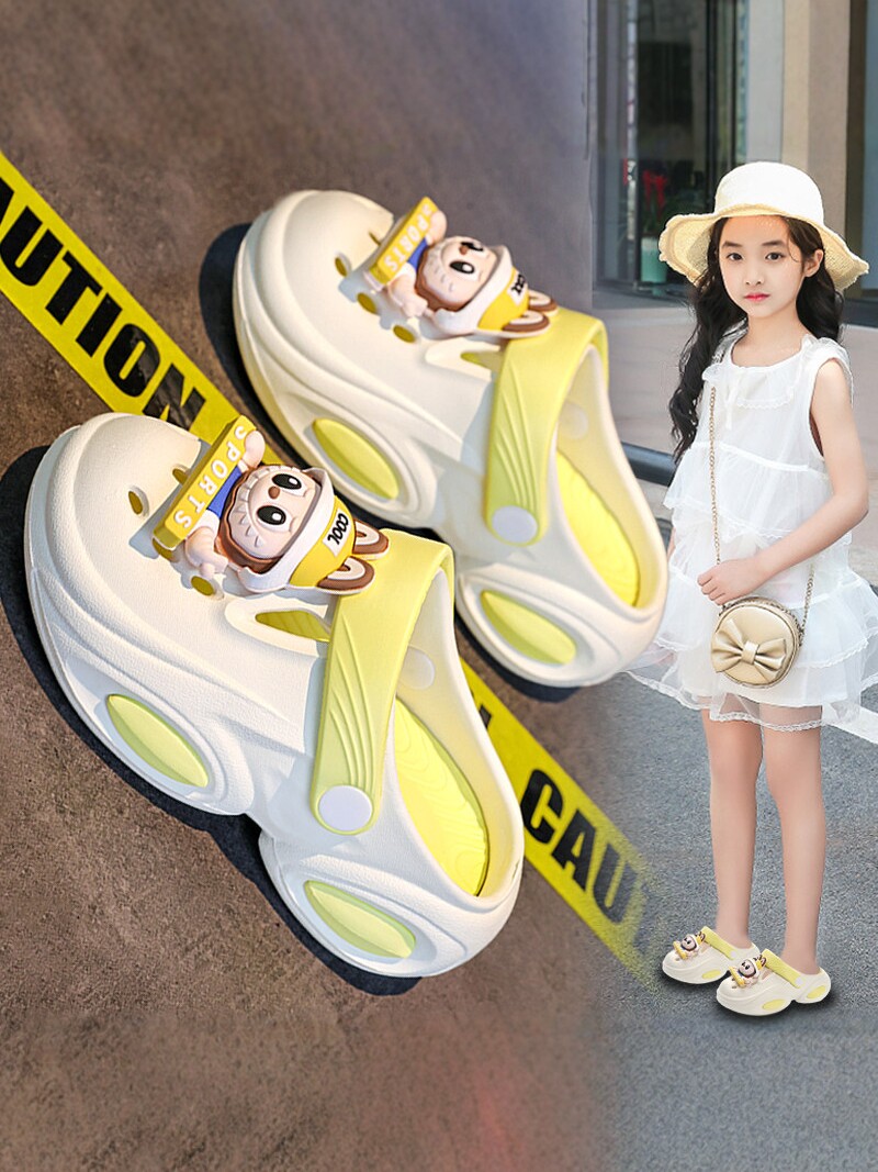 女童卡通拖鞋儿童洞洞鞋2026新款夏季防滑沙滩凉拖鞋鞋女孩公主凉鞋主图
