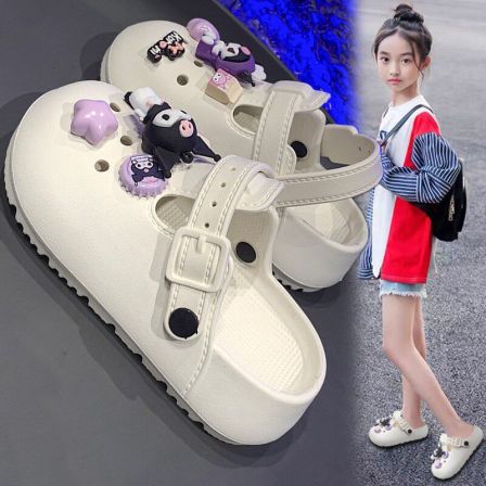 英国DGKP儿童洞洞鞋女童2026新款夏季女孩公主沙滩鞋洗澡防滑拖鞋