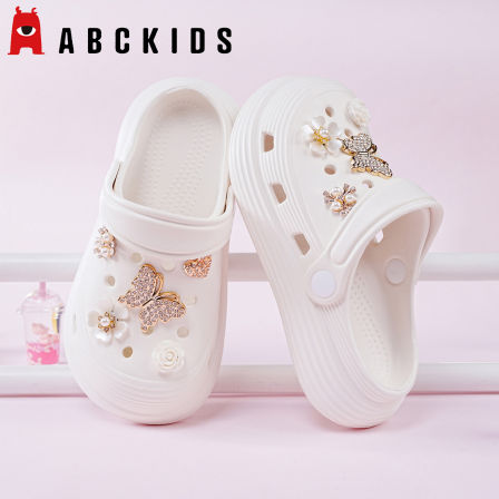 Abckids女童洞洞鞋防滑儿童包头拖鞋夏季中大童亲子凉拖沙滩凉鞋
