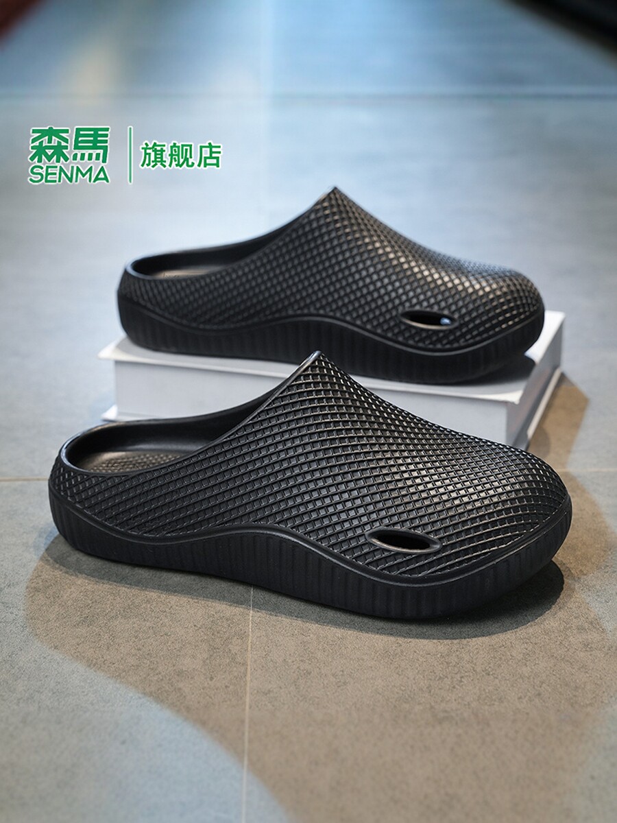 森马洞洞鞋男2026新款夏季外穿防滑3D纹包头拖鞋男士运动沙滩凉鞋主图