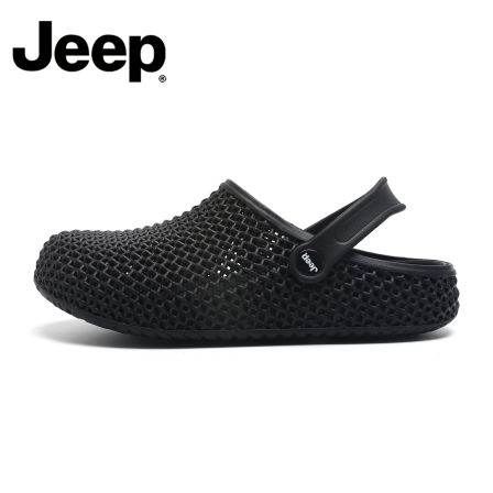 JEEP/吉普包头拖女款夏季外穿防滑3D凉拖情侣休闲两穿洞洞沙滩鞋