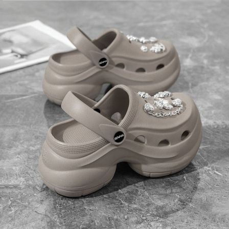 洞洞鞋女2026新款夏季外穿厚底增高包头拖鞋防滑海边沙滩凉鞋女士