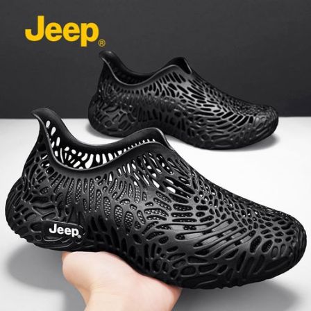 JEEP吉普男鞋洞洞鞋2026夏季新款3D打印科技一体镂空透气沙滩凉鞋