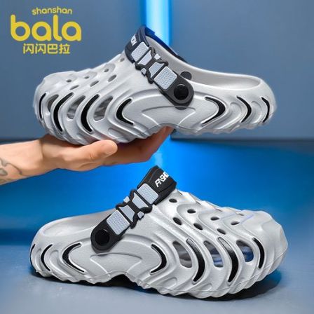 男生洞洞鞋外出外穿2026半拖中大童初中生青少年男款夏季EVA拖鞋