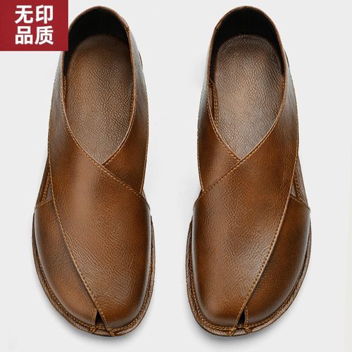 无印品质男皮凉鞋潮流欧洲站罗马凉鞋青年洞洞鞋48大码休闲鞋透气主图