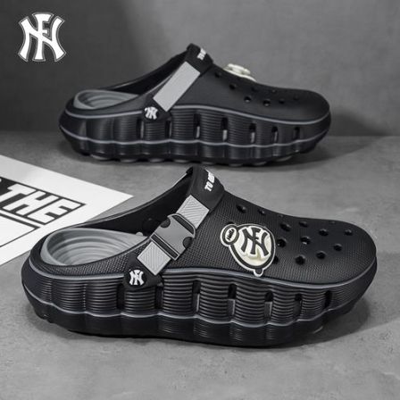 Fn/Vainna洞洞鞋情侣同款夏季新款一脚蹬软底EVA材质外穿两用拖鞋