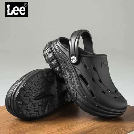 Lee男士夏季新款洞洞鞋防滑厚底两用户外运动沙滩凉鞋时尚软底