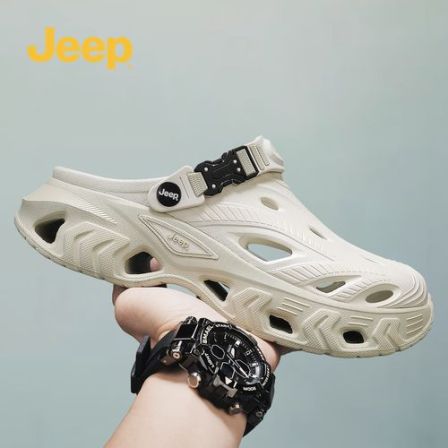 Jeep吉普2026新款洞洞鞋男士夏天踩屎感eva外穿包头沙滩防滑拖鞋