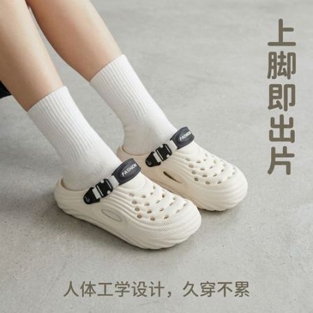 范希巴迪洞洞鞋男士新款夏季防滑凉拖厚底拖鞋外穿透气软底凉鞋