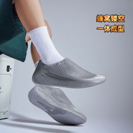 3D打印透气运动鞋男健身跑步防滑科技蜂窝一体透气3d打印洞洞鞋