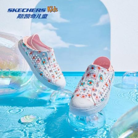 官方女大童夏季透气轻便洞洞鞋舒适运动沙滩鞋302114L