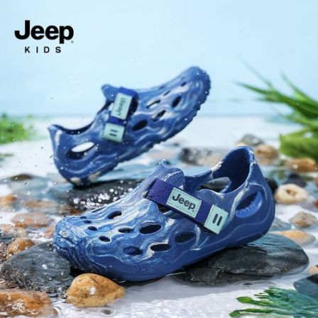 jeep男童凉鞋夏季户外镂空透气夏凉鞋女童软底防滑溯溪鞋洞洞鞋