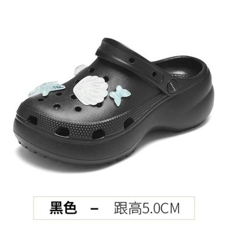 862199-k（达）厚底洞洞鞋女外穿夏季2026新款两穿增高凉拖鞋半拖