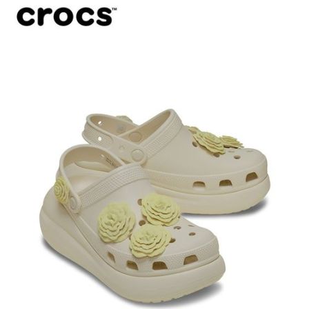 CROCS/卡骆驰【经典泡芙叠影玫瑰】复古厚底洞洞鞋女鞋凉鞋|214028