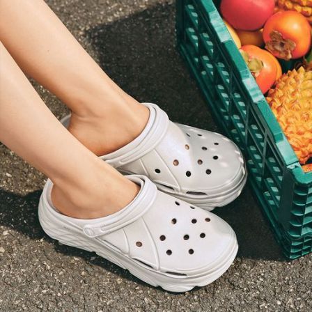 Skechers斯凯奇小清新厚底洞洞鞋女2024年夏季新款软底凉鞋111267