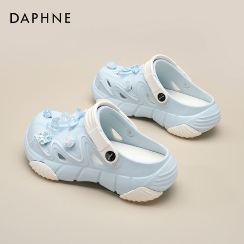 Daphne/达芙妮洞洞鞋女款夏季外穿防滑厚底包头拖鞋软底沙滩凉鞋主图