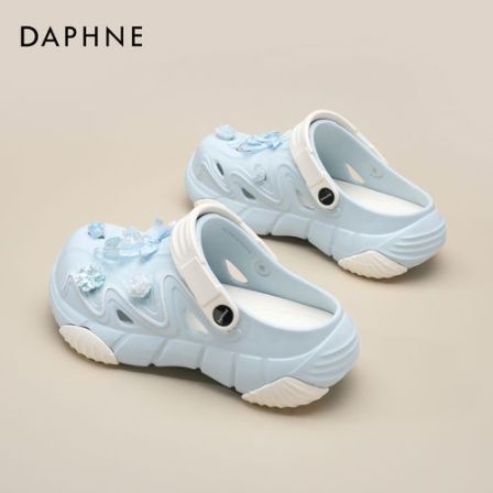 Daphne/达芙妮洞洞鞋女款夏季外穿防滑厚底包头拖鞋软底沙滩凉鞋