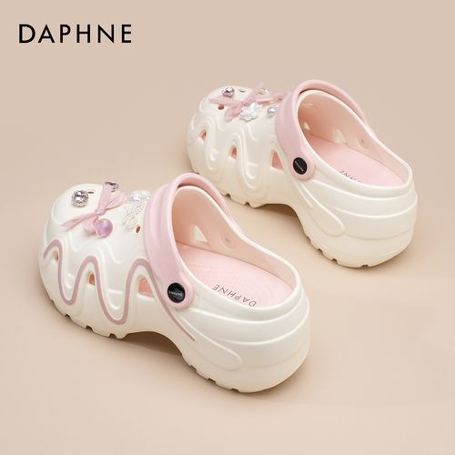 Daphne/达芙妮洞洞鞋女款厚底夏季新款拖鞋女士外穿增高跟沙滩鞋主图