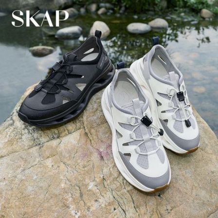 SKAP圣伽步男鞋2026夏季运动凉鞋舒适增高透气休闲凉鞋A7D17BK6