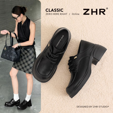 ZHR则则厚底乐福鞋女2026秋季新款增高软底单鞋通勤英伦小皮鞋子