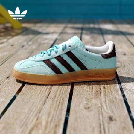 阿迪达斯三叶草GAZELLE INDOOR「T头鞋」经典运动板德训鞋 KZ695