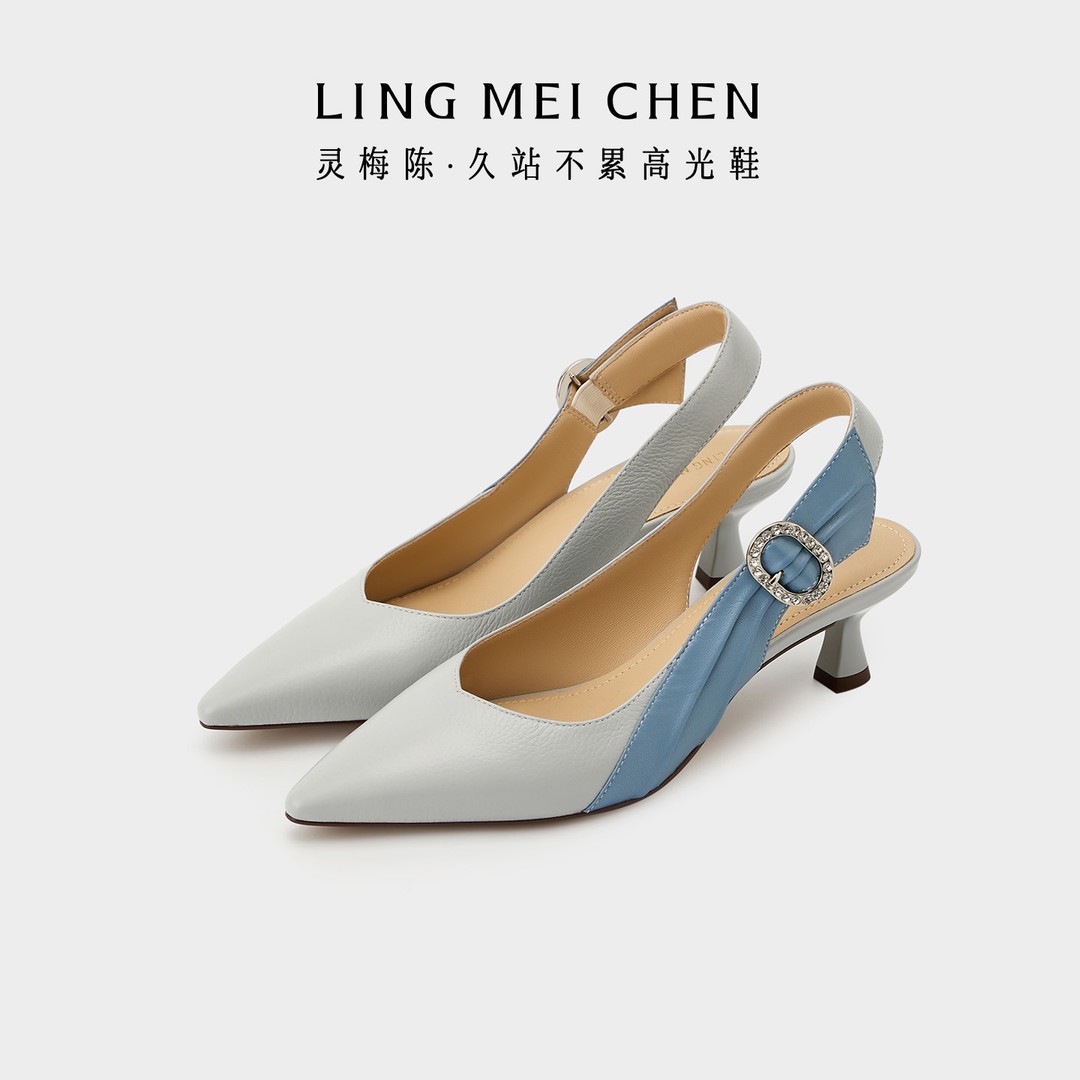 达享【侧浪钻扣凉鞋】26夏小牛皮舒适气质时尚久站不累侧浪钻扣凉鞋主图