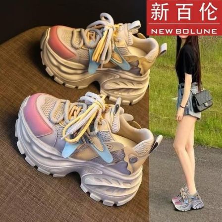 新百伦女鞋厚底老爹鞋女增高小个子春夏季新款超火松糕休闲运动鞋