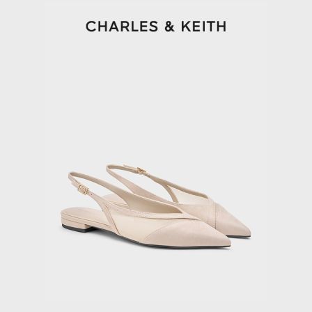 CHARLES & KEITH26秋新品时尚尖头平底网纱拼接凉鞋CK1-70381250
