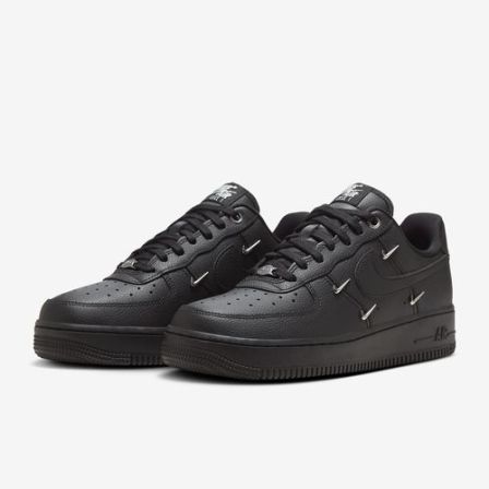 NIKE/耐克AF1女子经典百搭空军一号纯黑小金钩运动鞋HQ1180001