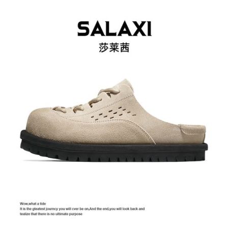 SALAXI莎莱茜 2026夏季新品包头增高外穿复古风百搭运动半拖凉鞋