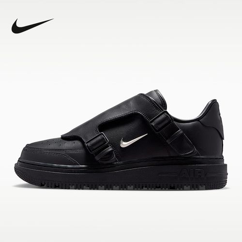NIKE/耐克新款AF1男子空军一号运动鞋鞋带罩黑武士板鞋 JA3822010主图