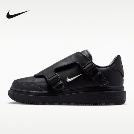 NIKE/耐克新款AF1男子空军一号运动鞋鞋带罩黑武士板鞋 JA3822010