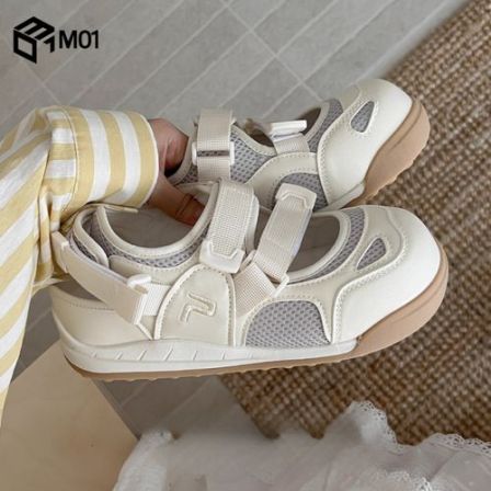 M01百搭镂空运动凉鞋女夏季2026网面透气小白鞋厚底休闲板鞋