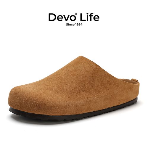 【窦窦戈专属】Devo/的沃软木夏季透气休闲勃肯鞋情侣百搭一脚蹬外穿包头拖鞋主图