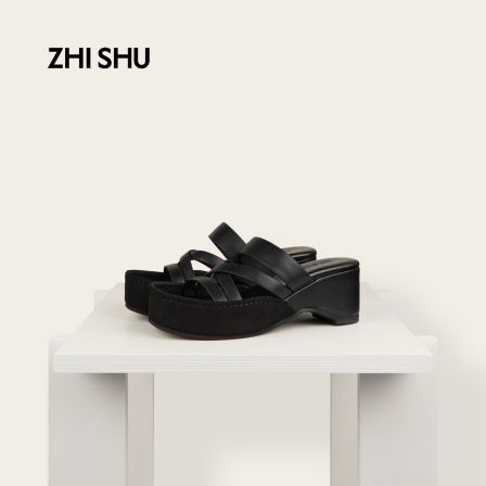 直述ZHISHU围边厚底坡跟凉鞋防水台百搭