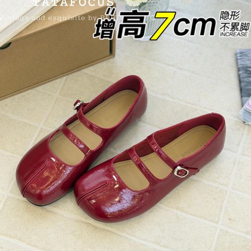 2026网红新款内增高单鞋女小香风浅口红色玛丽珍女鞋通勤百搭软底主图