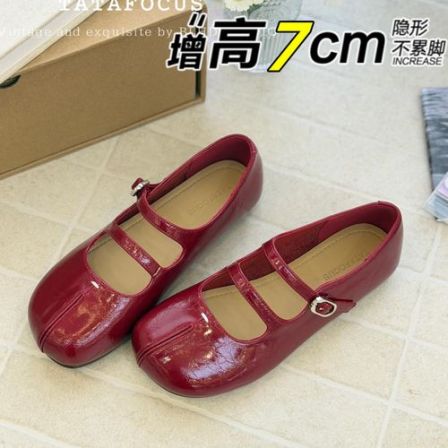 2026网红新款内增高单鞋女小香风浅口红色玛丽珍女鞋通勤百搭软底