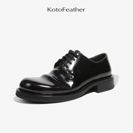 珡羽KotoFeather 意大利马臀皮德比鞋手工固特异皮底一片式皮鞋